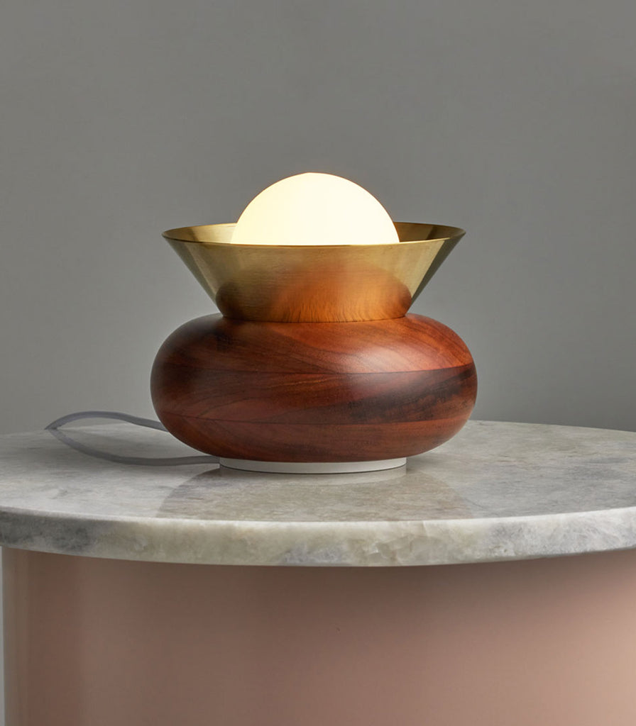 Fluxwood Sibling Table Lamp featured within interior space