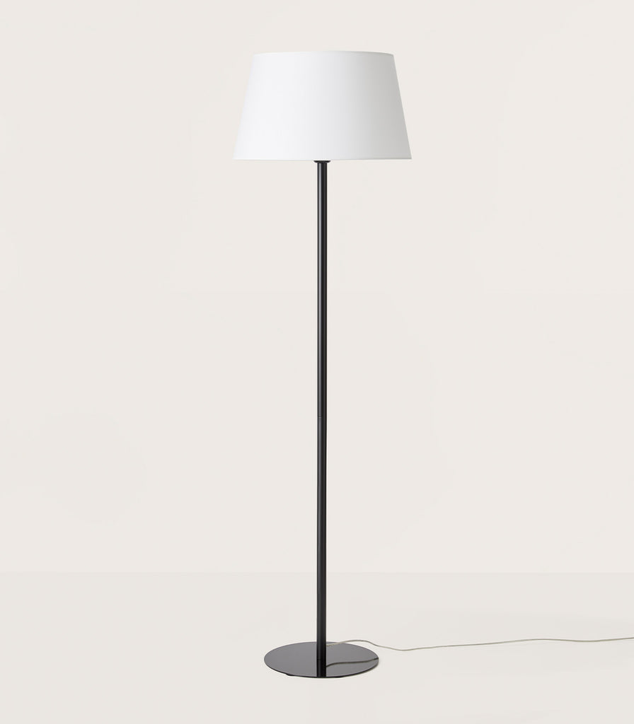 Aromas Tex Floor Lamp in Matte Black with White shade