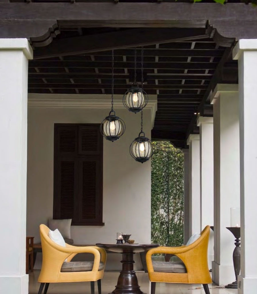 Elstead Vandalia Pendant Light featured within outdoor space