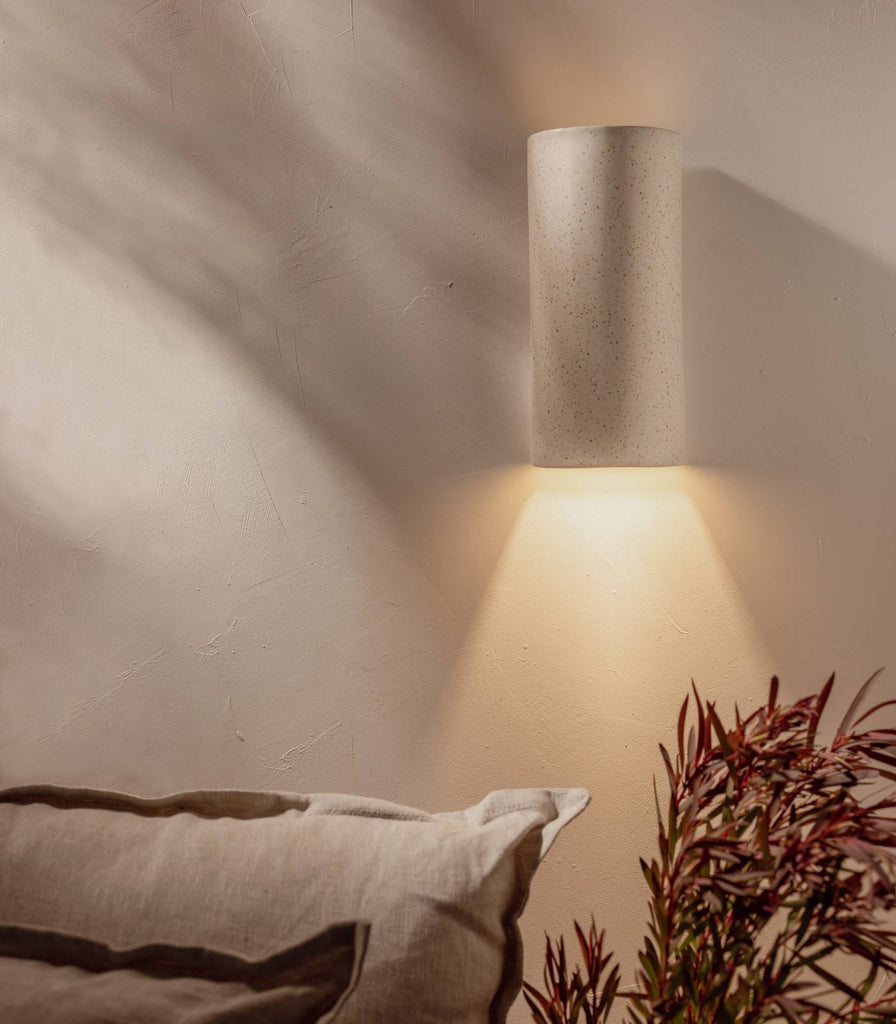 We Ponder Freckles Tall Wall Light in Beige/Fleck finish in an interior setting