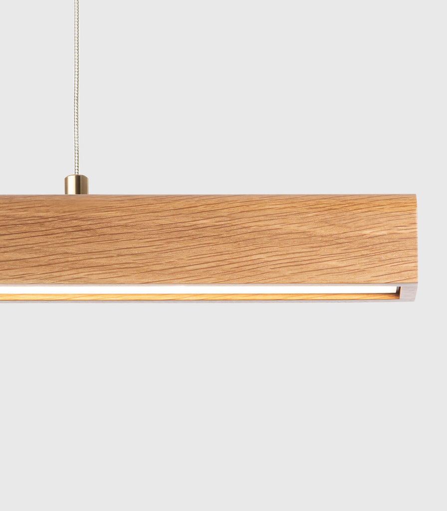 Fluxwood Arc Linear Pendant Light in 90cm/White Oak