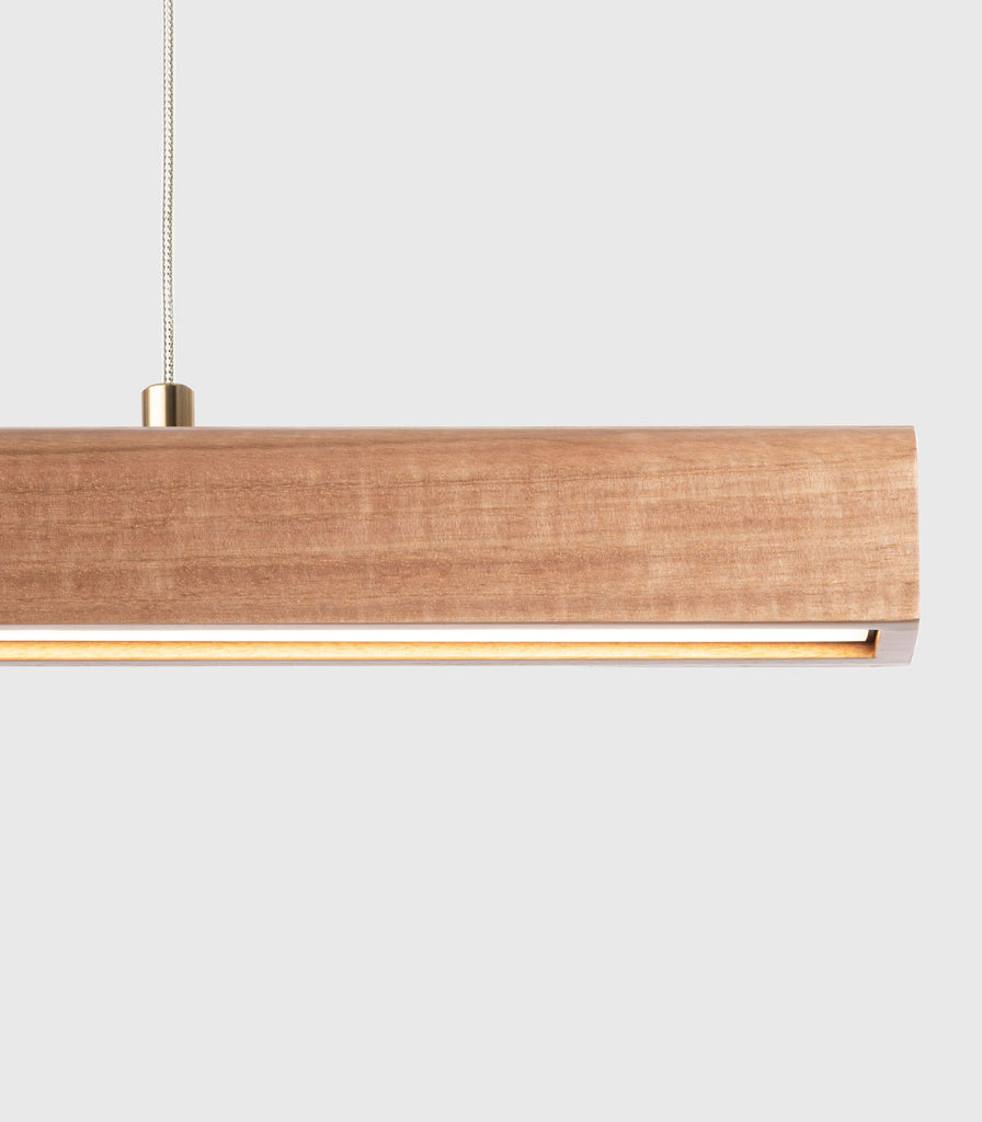 Fluxwood Arc Linear Pendant Light in 90cm/Victorian Ash