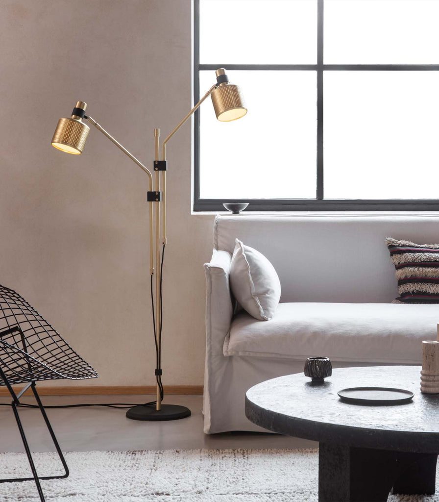 Bert Frank Riddle Double Floor Lamp featured within interior space