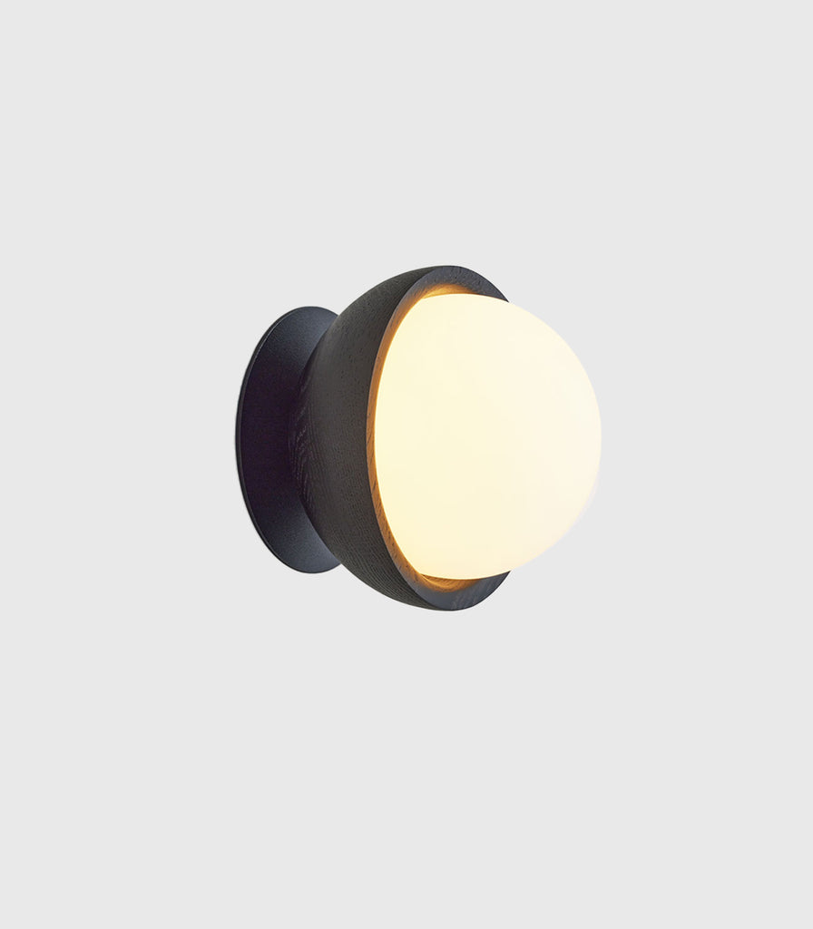 Fluxwood Button Wall Light in Bespoke Timber/Black