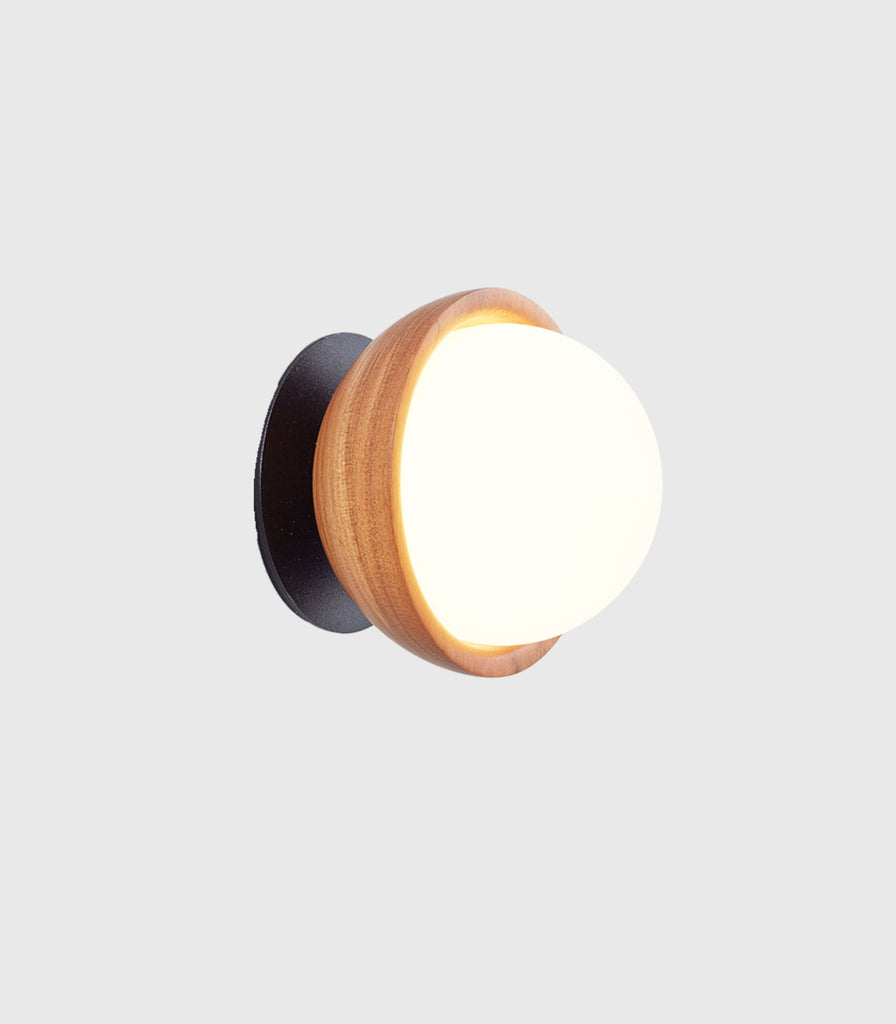 Fluxwood Button Wall Light in TWhite Oak/Black