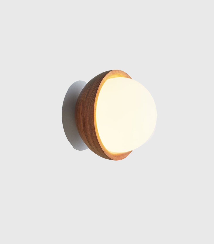 Fluxwood Button Wall Light in Tasmania Blackwood/White