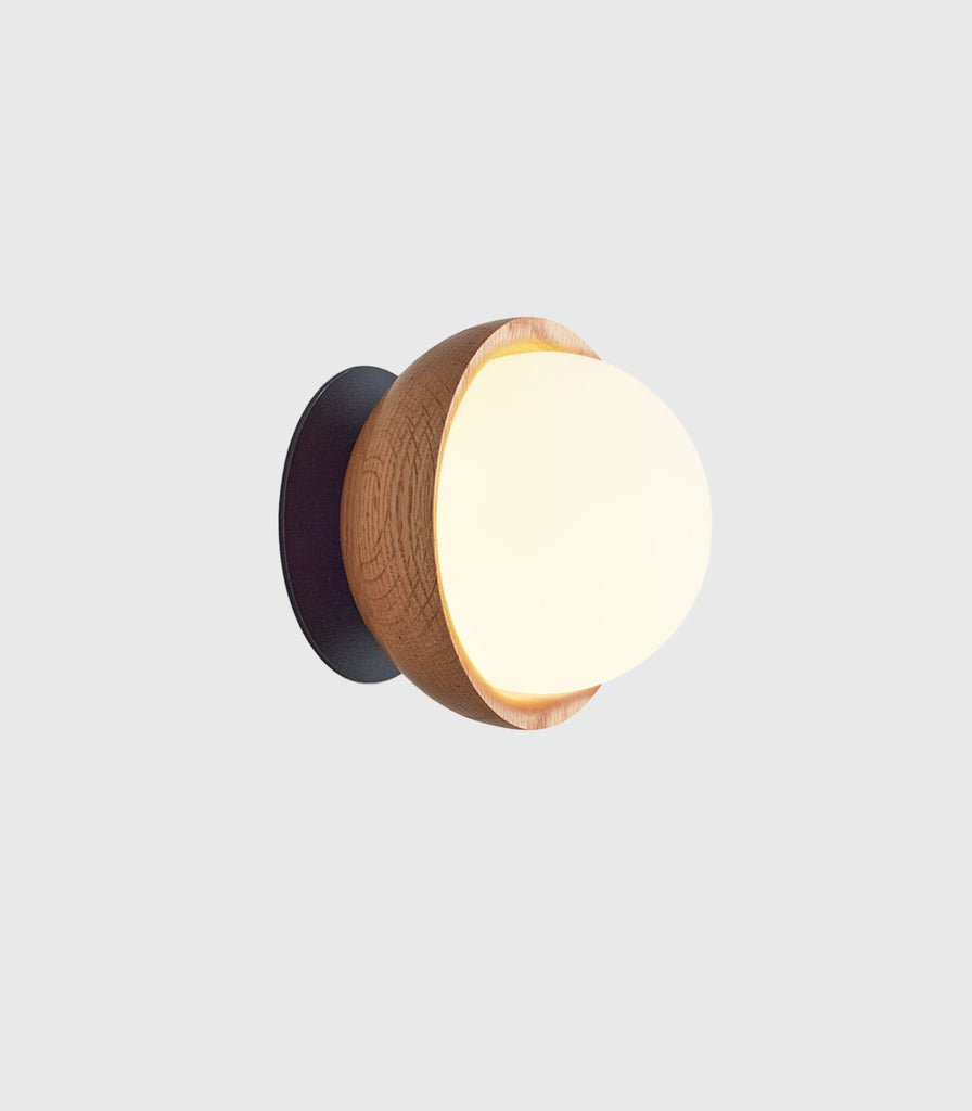 Fluxwood Button Wall Light in Tasmania Blackwood/Black