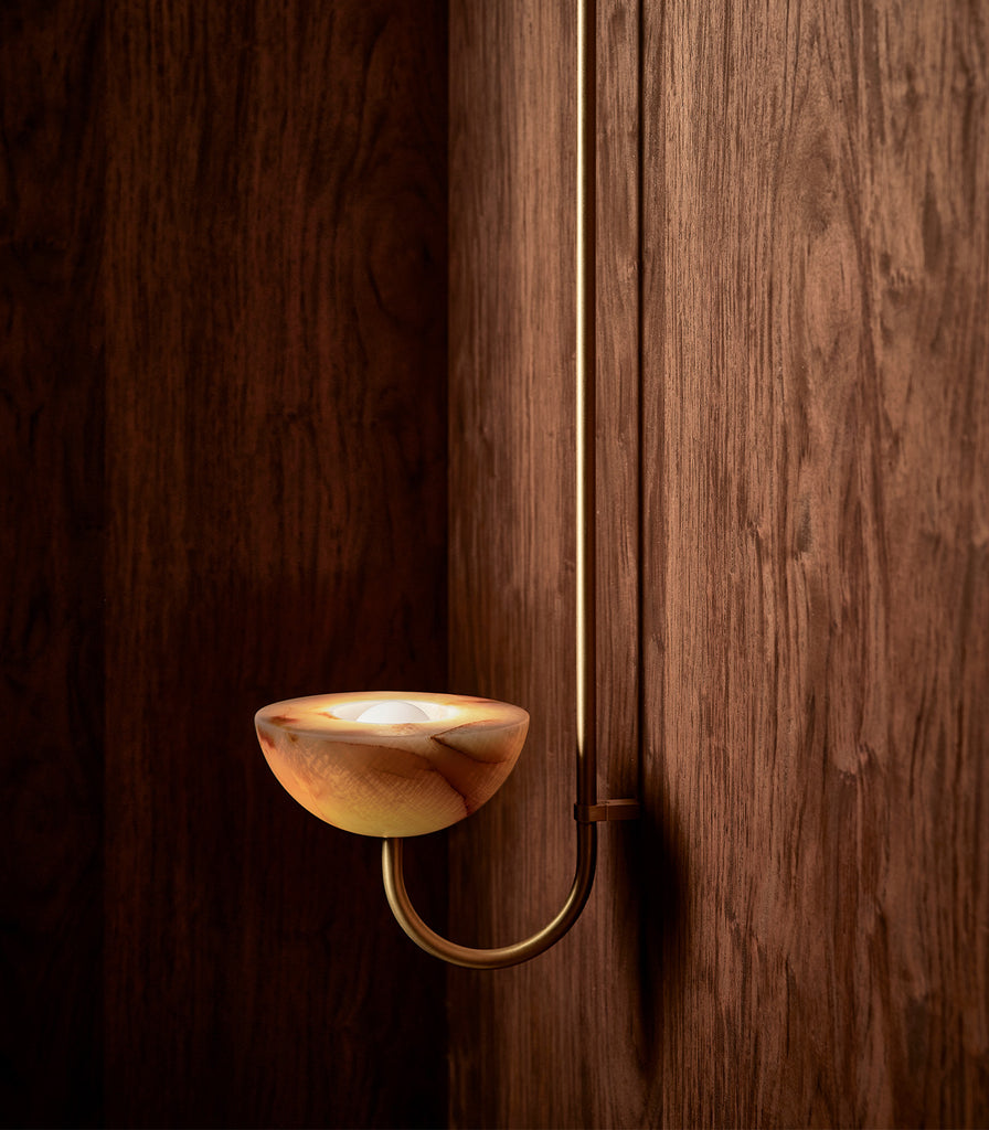 Marz Designs Aurelia Ceiling/Wall Light in Small/JadeOnyx/Brushed Brass