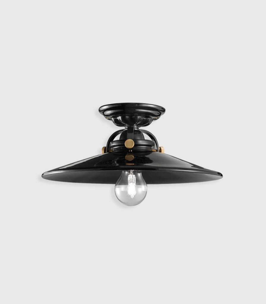 Ferroluce B&W Classic Ceiling Light in Glazed Black/ Large