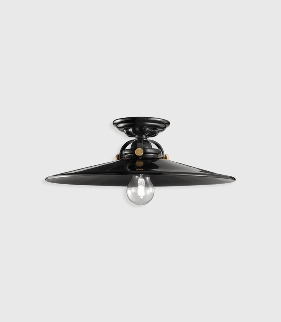 Ferroluce B&W Classic Ceiling Light in Glazed Black/ Small