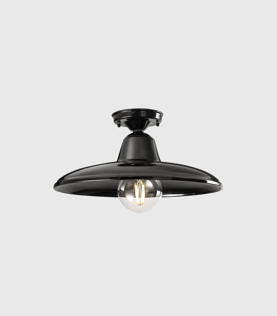 Ferroluce B&W Curve Ceiling Light in Glazed Black