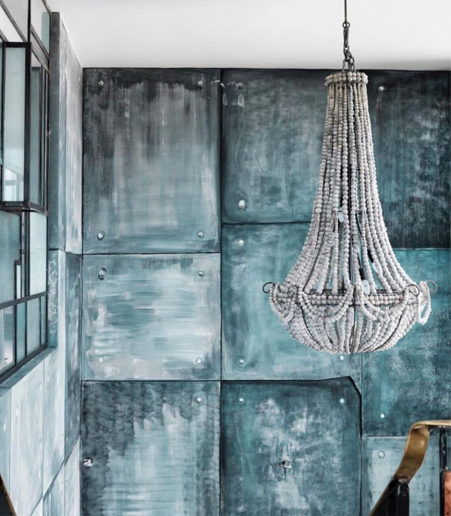 Klaylife Elongated Beaded Pendant Light featured within interior space
