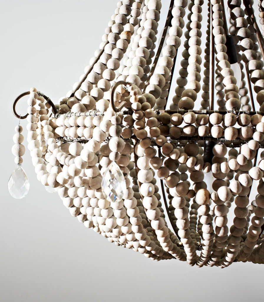 Klaylife Elongated Beaded Pendant Light featured within interior space