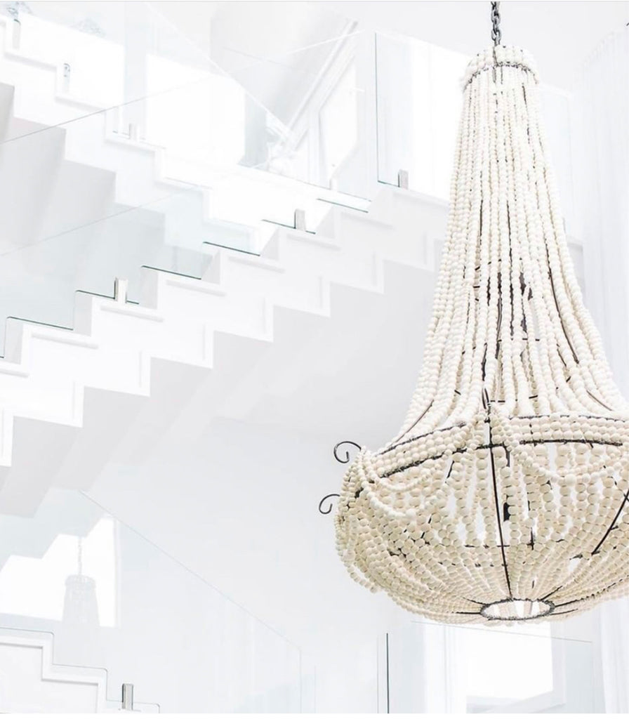 Klaylife Elongated Beaded Pendant Light featured within interior space