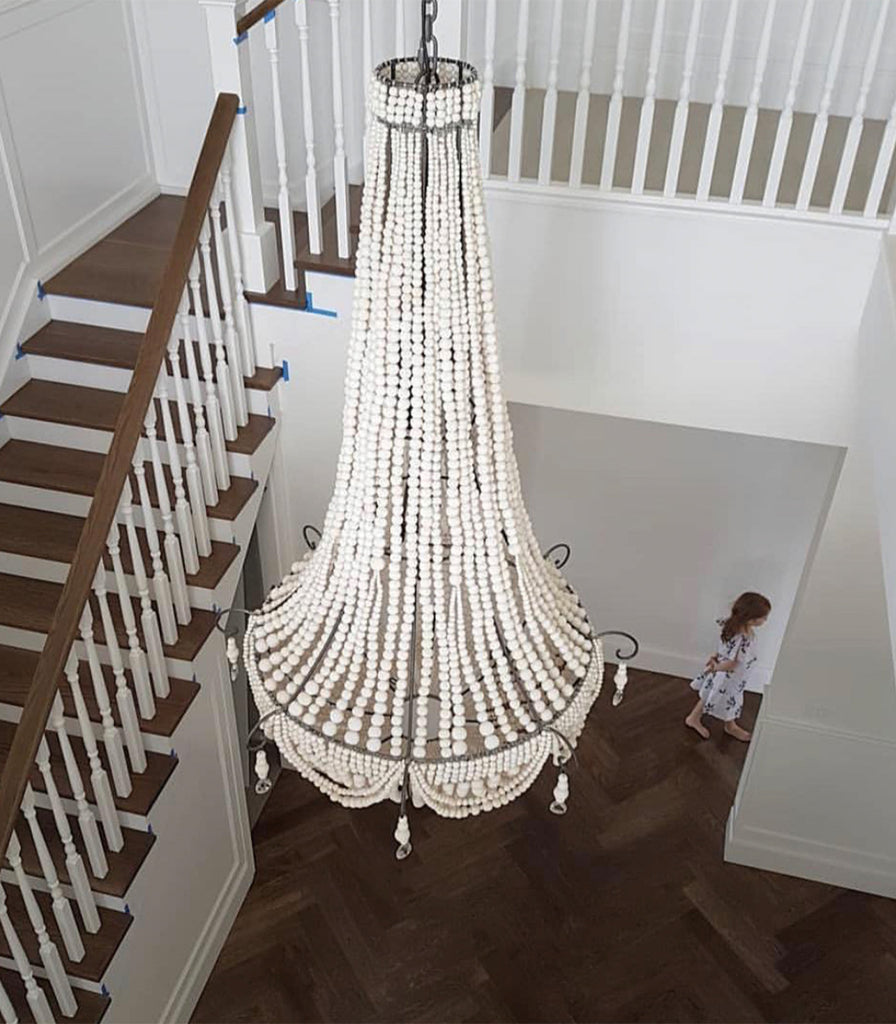 Klaylife Elongated Beaded Pendant Light in  a Void
