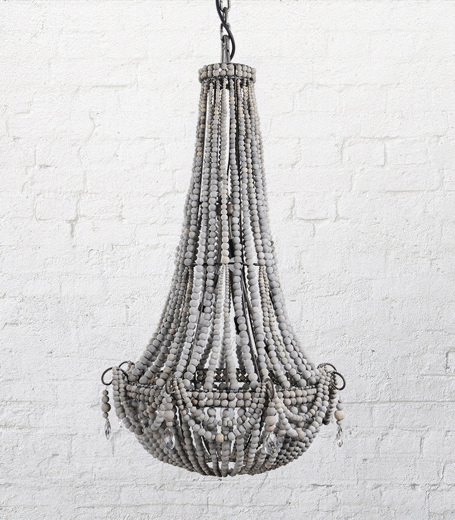 Klaylife Elongated Beaded Pendant Light in Grey