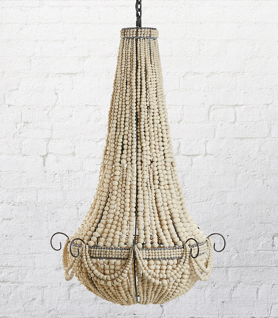 Klaylife Elongated Beaded Pendant Light in Pale Seaspray