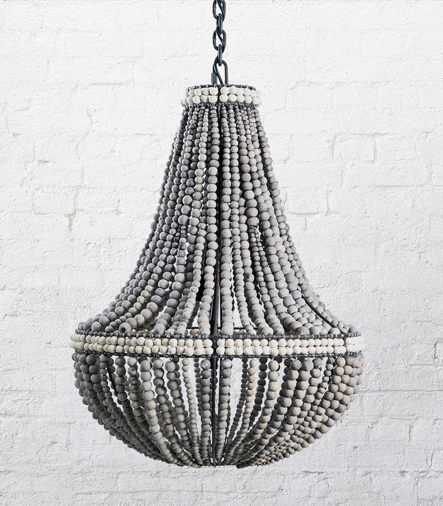 Klaylife Sash Beaded Pendant Light in Grey