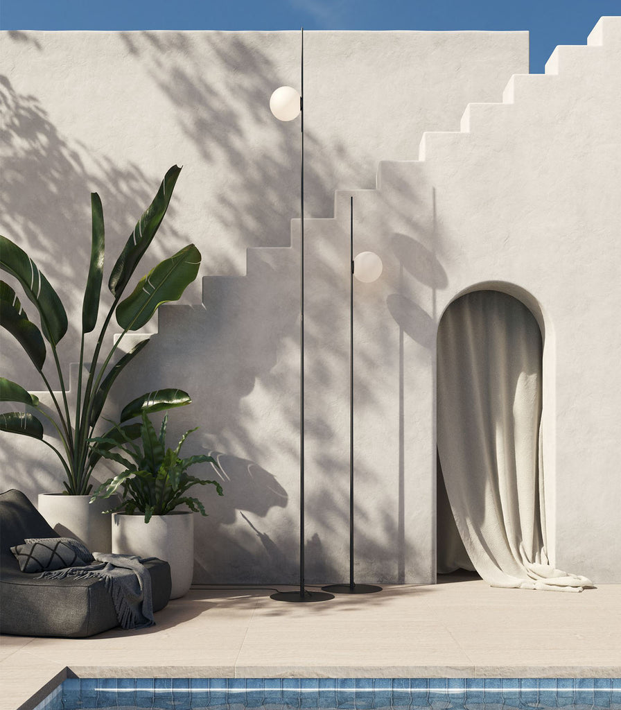 Karman Atmosphere Outdoor Floor Lamp ifeatured within outdoor space