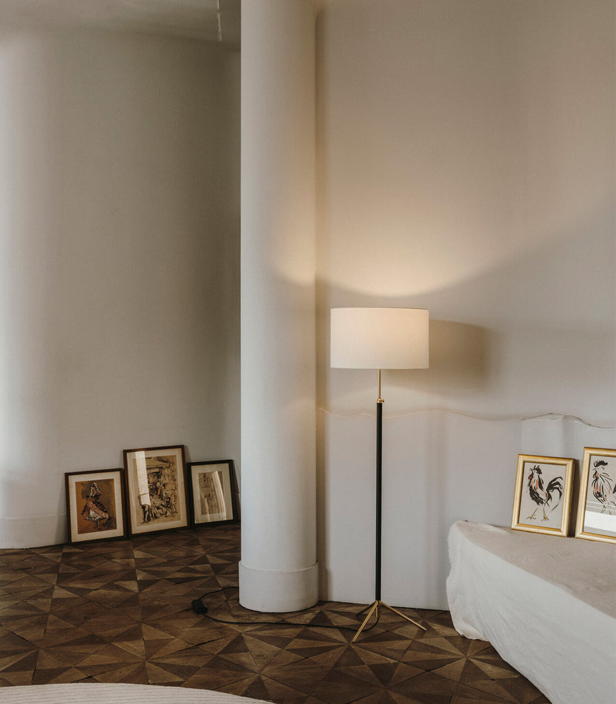 Santa & Cole Pie de Salon Floor Lamp fetaured within interior space