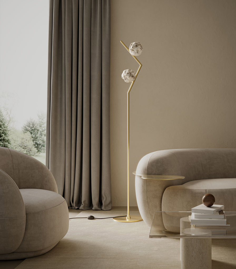 Il Fanale Stone Floor Lamp featured within interior space