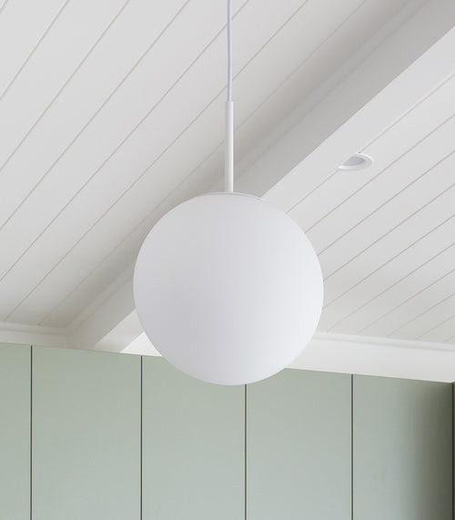 Opaque globe discount pendant light