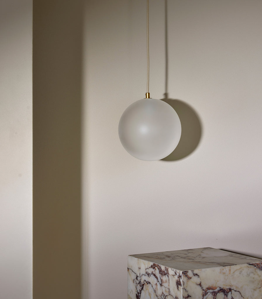 Marz Designs Orb Large Pendant Light in Brushed Brass/Cord