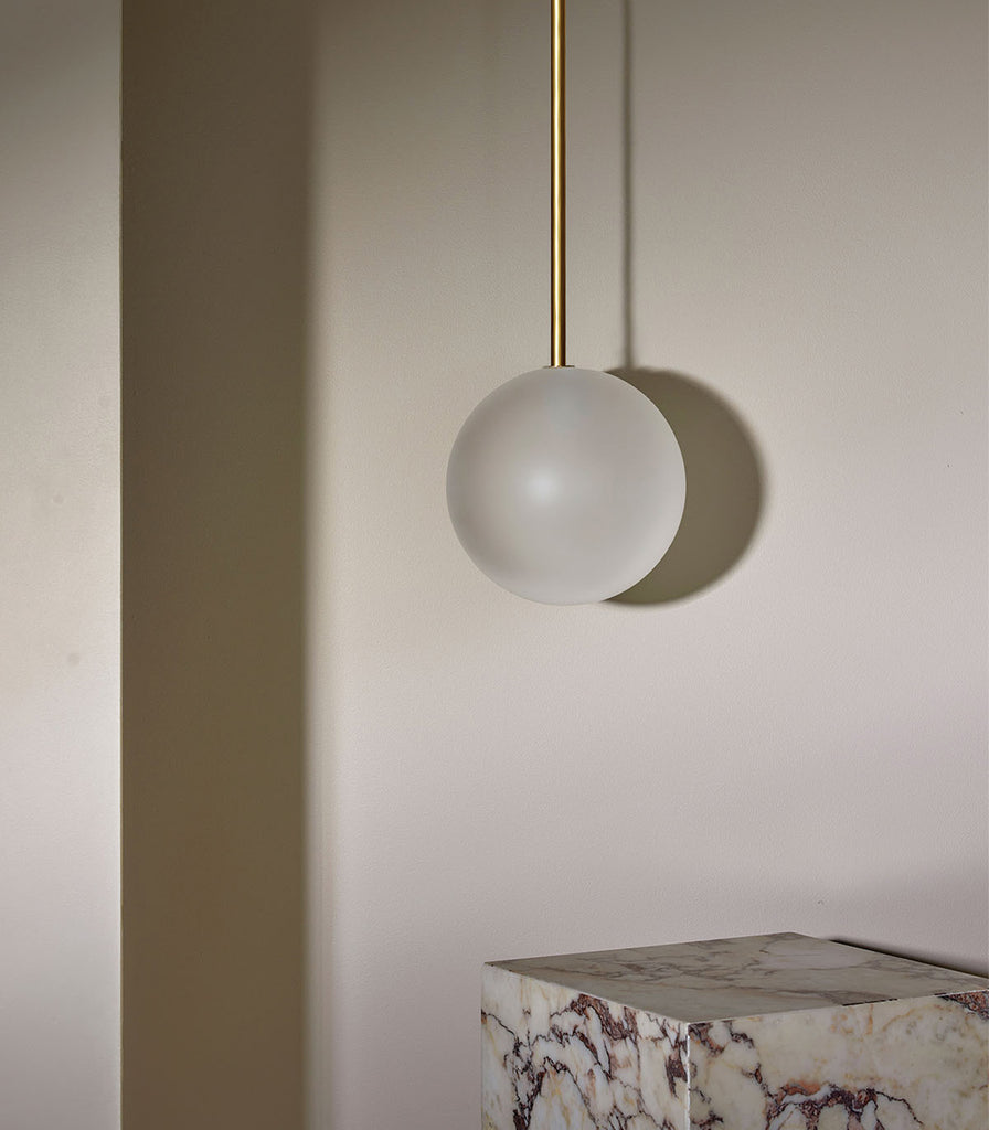 Marz Designs Orb Large Pendant Light in Brushed Brass/Rod