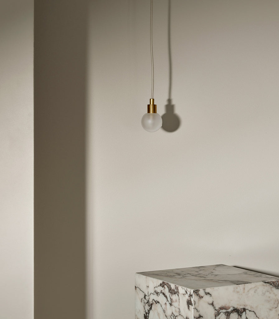 Marz Designs Orb Mini Pendant Light in Brushed Brass/Cord