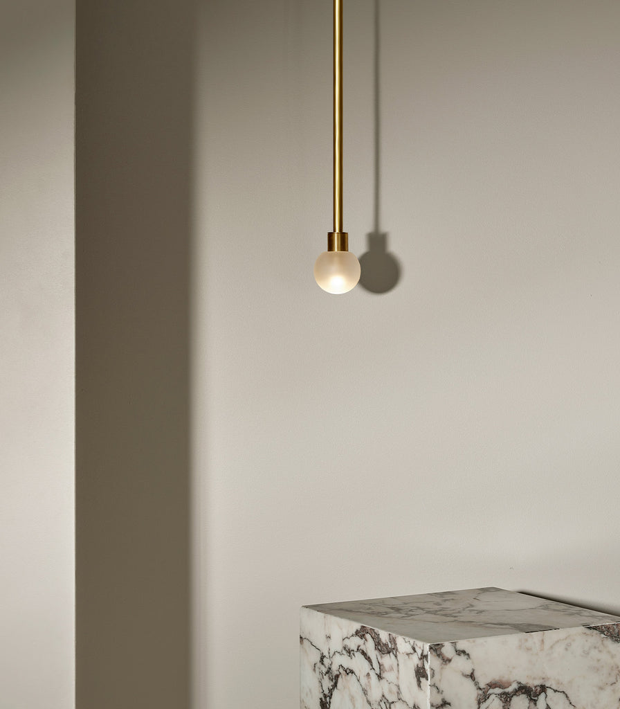 Marz Designs Orb Mini Pendant Light in Brushed Brass/Rod