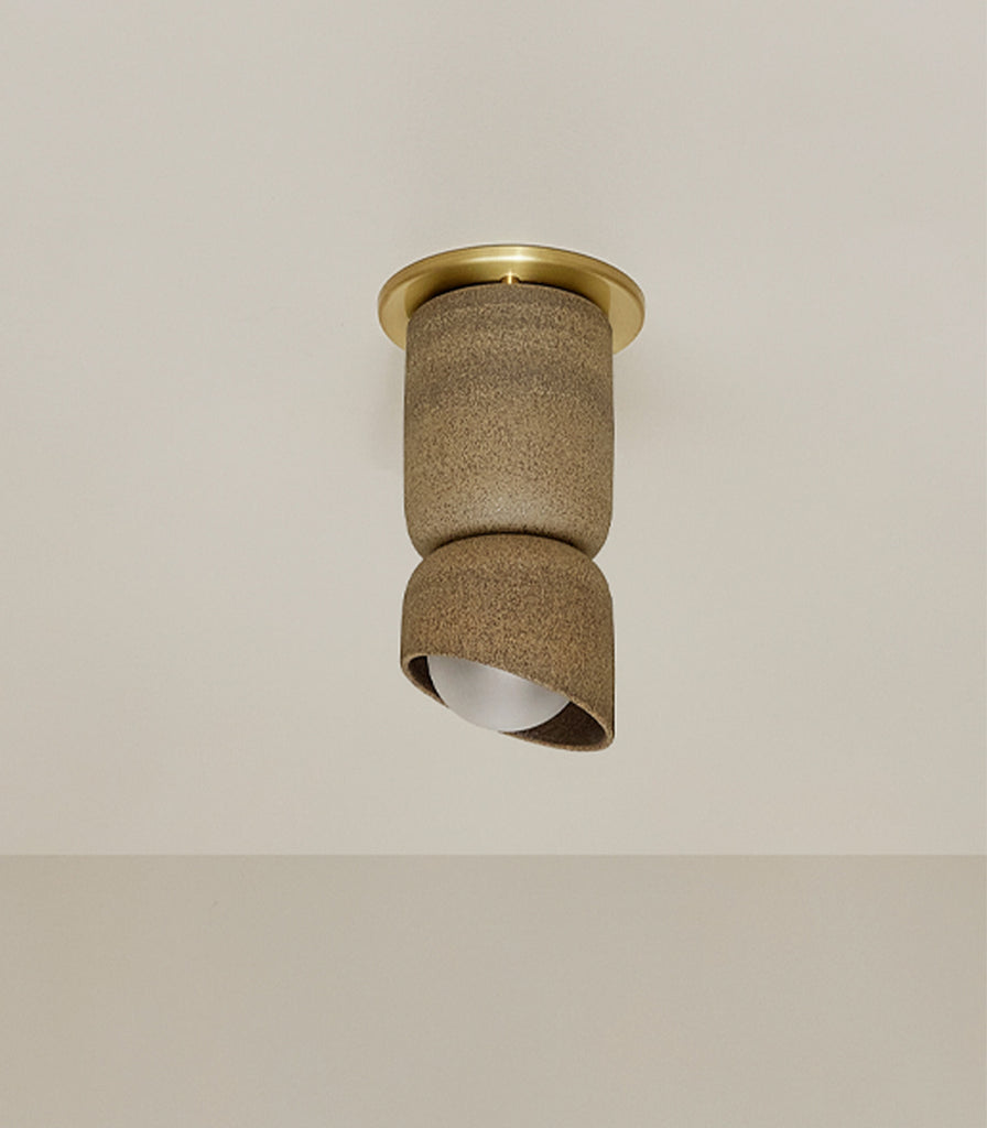 Marz Designs Terra Dual Base Ceiling Light in Clay/Brushed Brass