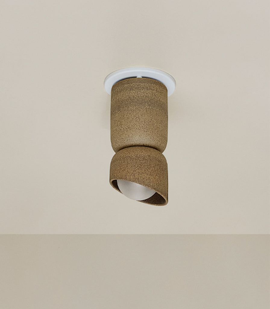 Marz Designs Terra Dual Base Ceiling Light in Clay/White Satin