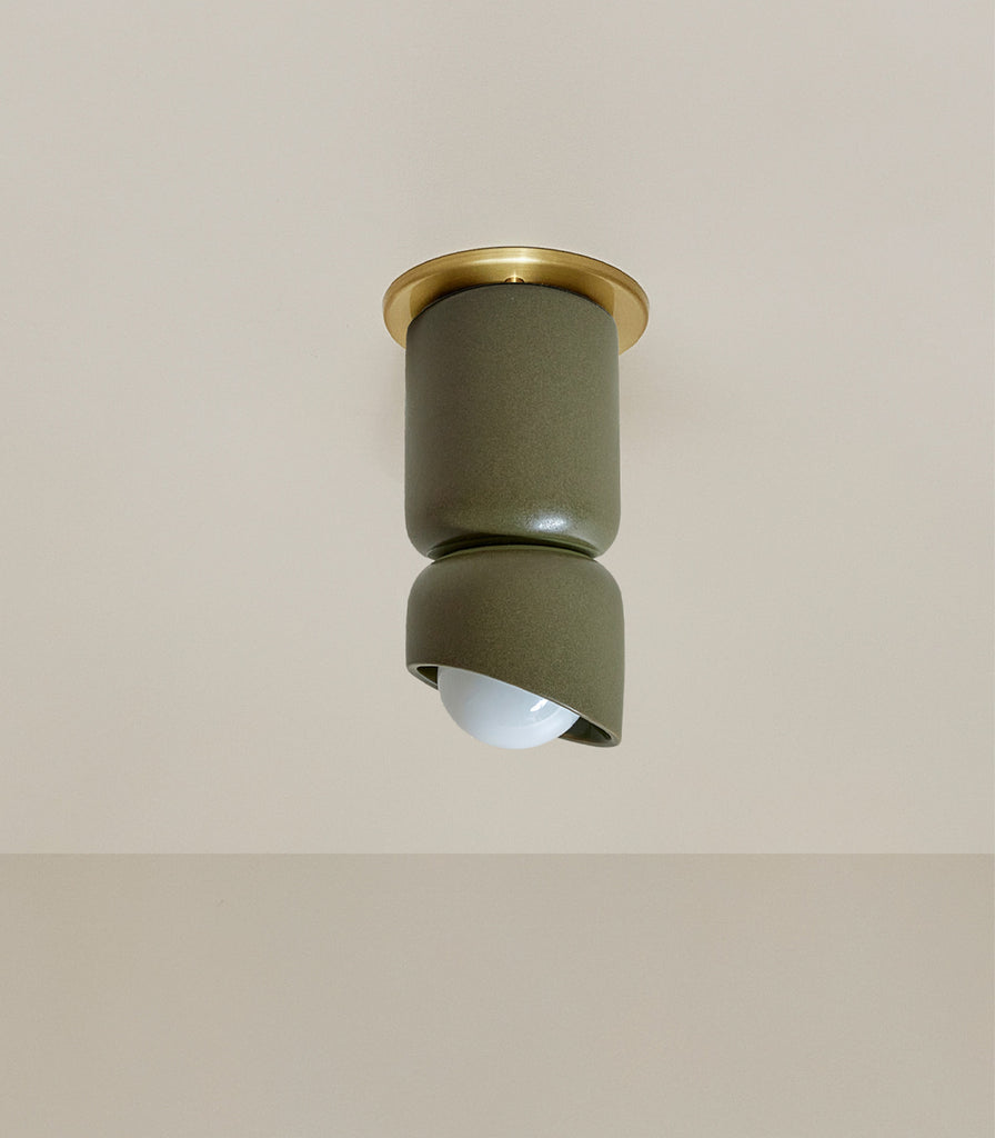 Marz Designs Terra Dual Base Ceiling Light in Olive/Brushed Brass