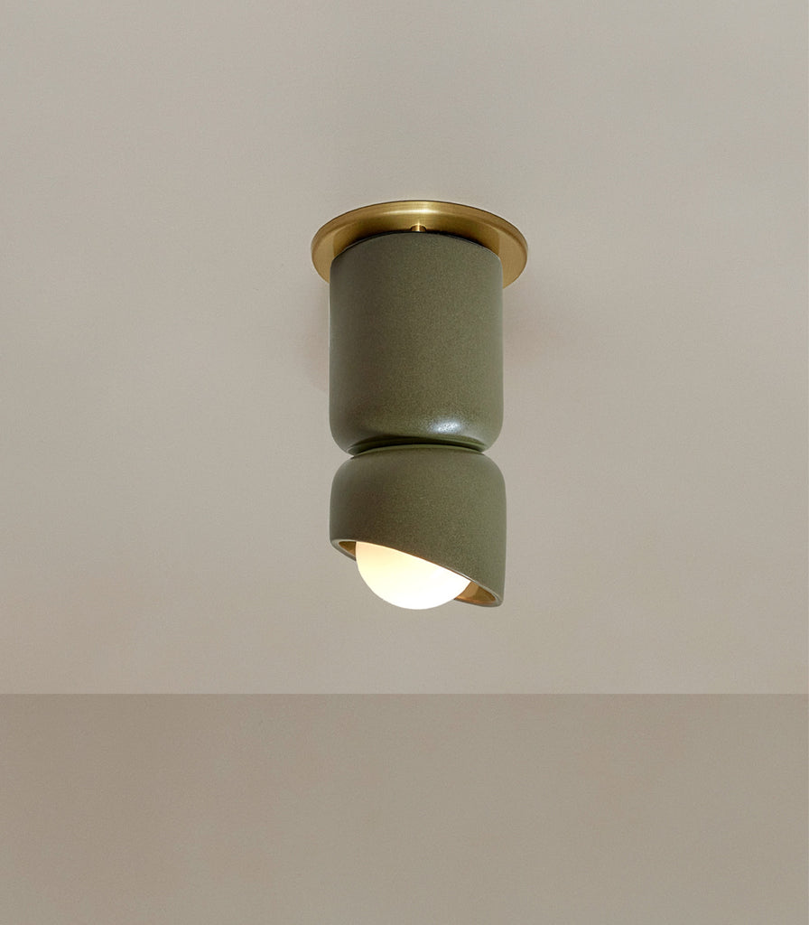 Marz Designs Terra Dual Base Ceiling Light in Olive/Brushed Brass