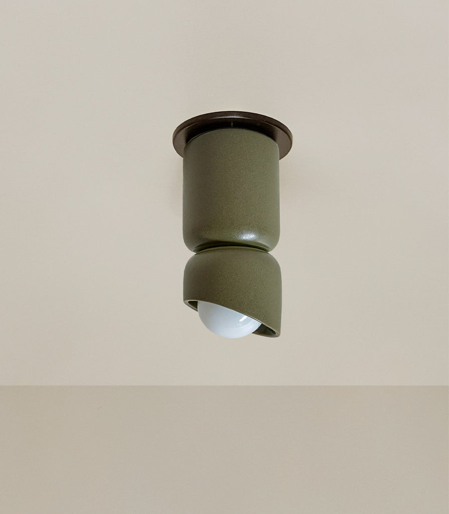 Marz Designs Terra Dual Base Ceiling Light in Olive/Brushed Black