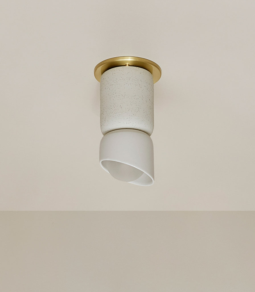 Marz Designs Terra Dual Base Ceiling Light in Vanilla Bean/Brushed Brass