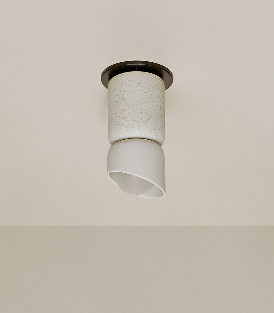 Marz Designs Terra Dual Base Ceiling Light in Vanilla Bean/Brushed Black