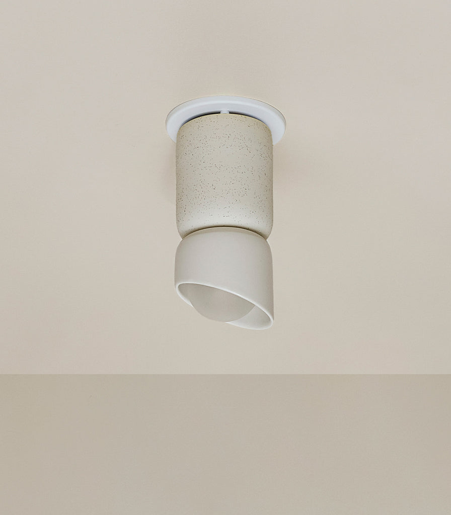 Marz Designs Terra Dual Base Ceiling Light in Vanilla Bean/White Satin