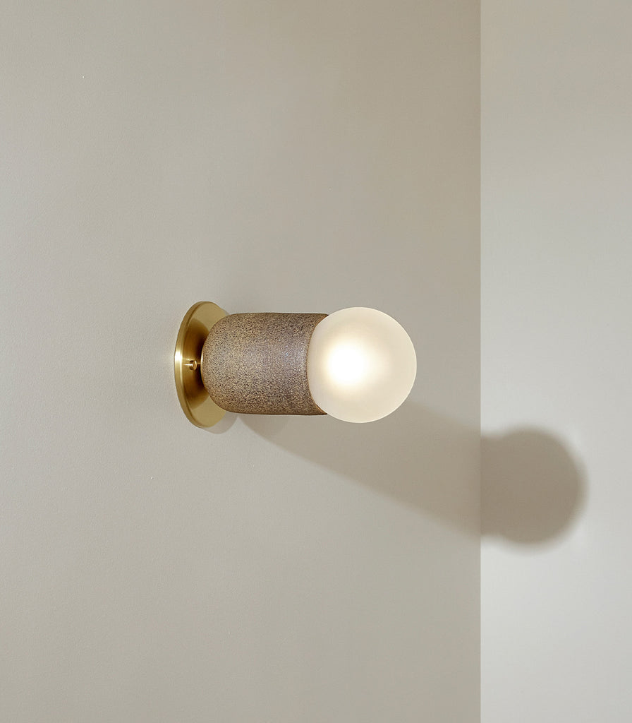 Marz Designs Terra Surface Wall Light in Clay/Brushed Brass