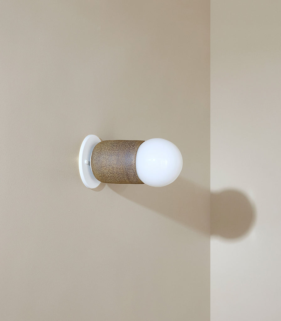 Marz Designs Terra Surface Wall Light in Clay/White Satin
