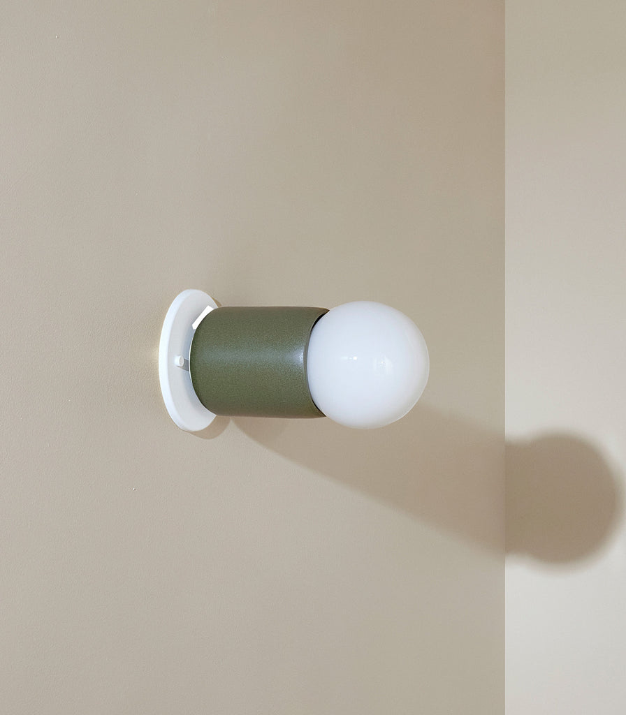 Marz Designs Terra Surface Wall Light in Olive/White Satin