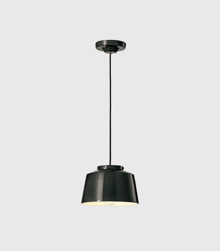 Ferroluce 50's Pendant Light in Small/ Glazed Black