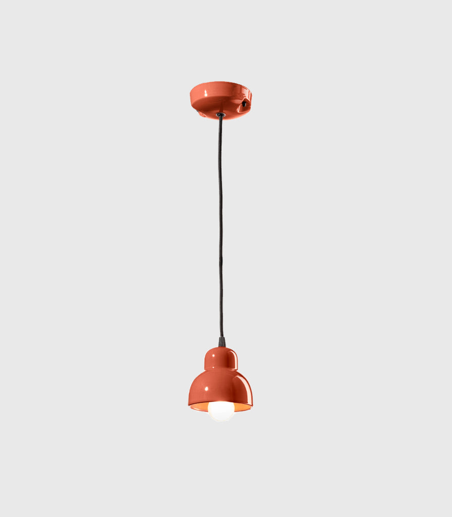 Ferroluce Berimbau Pendant Light in Orange/Small