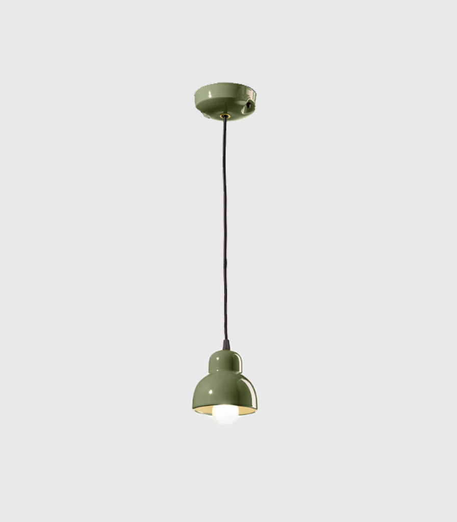 Ferroluce Berimbau Pendant Light in Sage Green/Small