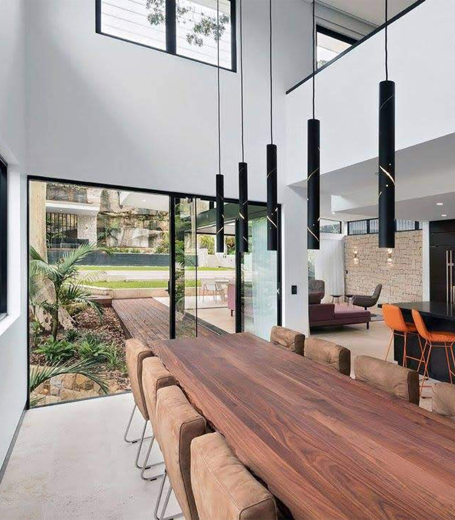 Ilanel Black Rain Pendant Light featured within interior space