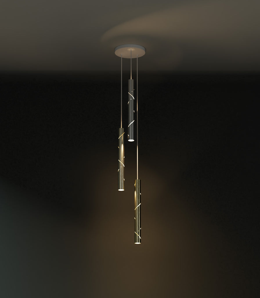 Ilanel Black Rain 3lt Pendant Light featured within interior space