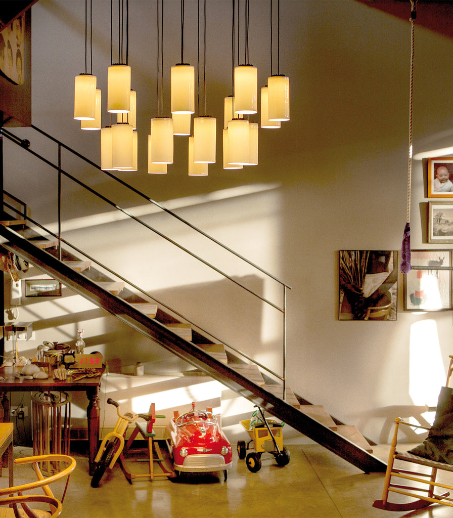 Santa & Cole Cirio Chandelier featured within interior space