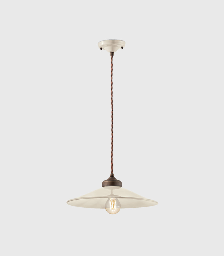 Ferroluce Colours Pendant Light in Cream/ Medium