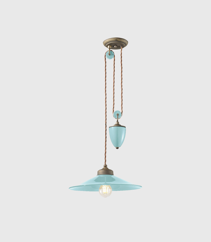 Ferroluce Colours Rise & Fall Pendant Light in Light Blue