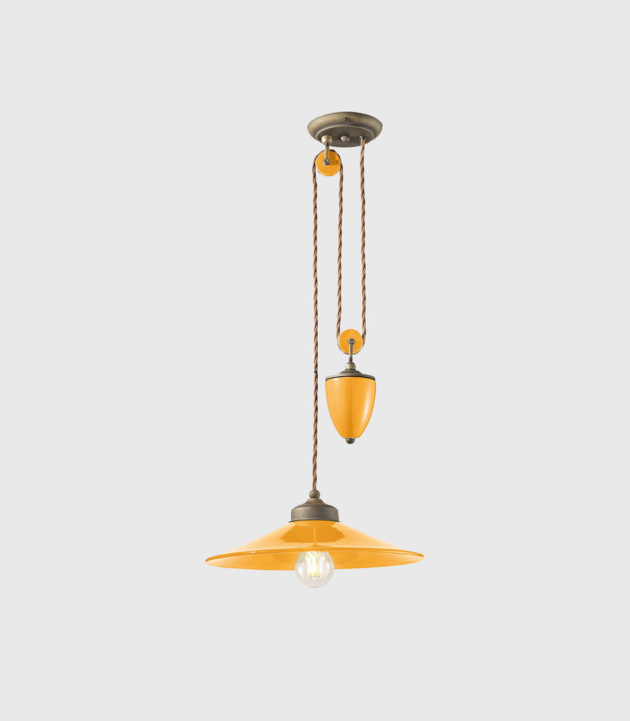 Ferroluce Colours Rise & Fall Pendant Light in Yellow